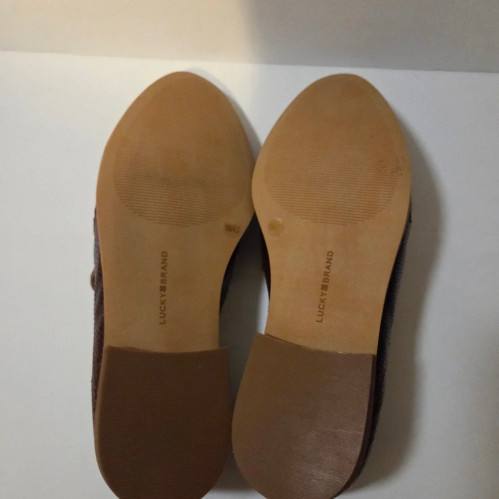 Lucky Brand Brown Snakeskin Embossed Leather Loafers Flats Womens 10M
